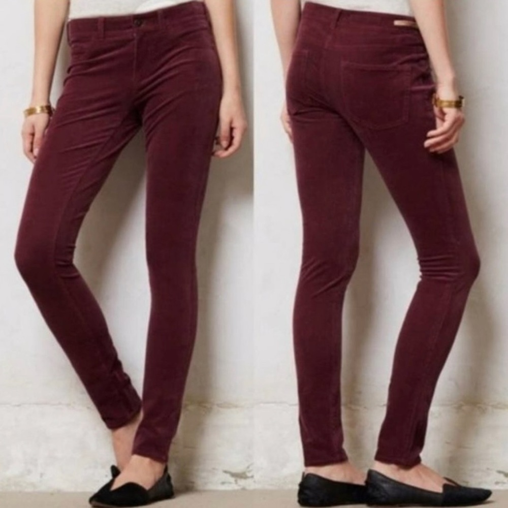 Pilcro and the letterpress skinny velvet pants